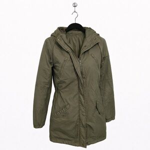 American Eagle Olive Green Utility Parka Jacket w/ Faux Fur Hood | Size XS
